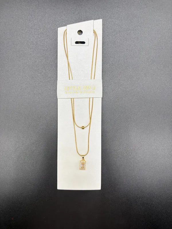 Gold_Alloy_Triple_Layer_Crystal_Pendant_Chain_Necklace_For_Women