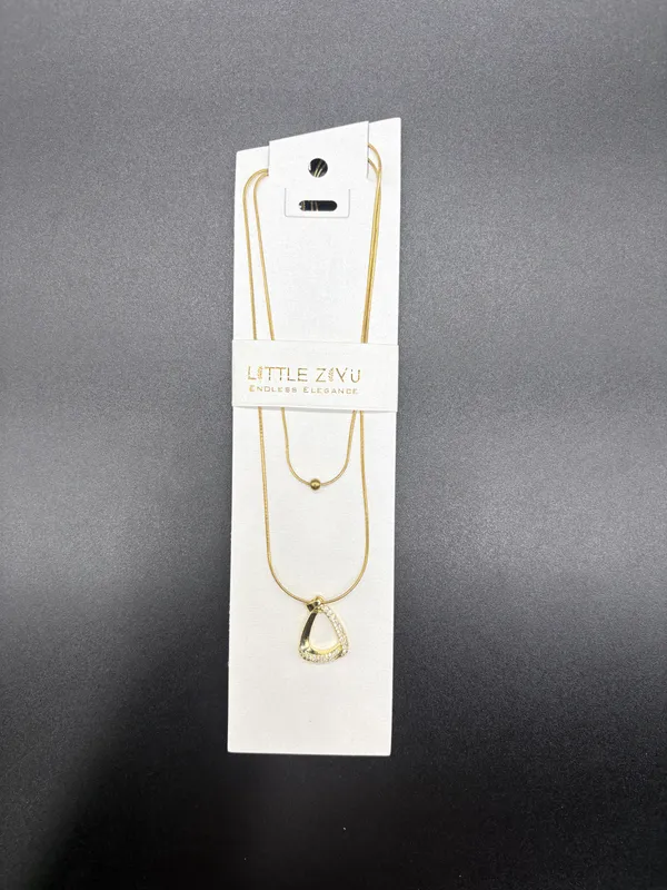Gold_Alloy_Crystal_Triangle_Pendant_Layered_Necklace_For_Women