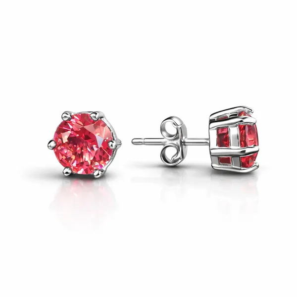 Pink_Cubic_Zirconia_Round_Stud_Earrings_With_6_Prong_Setting_in_92.5_Sterling_silver