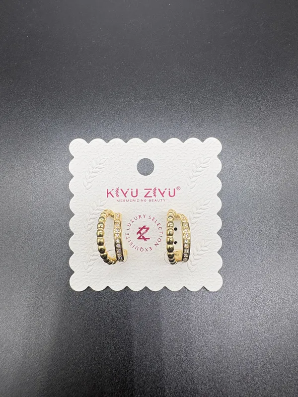 Gold_Alloy_Beaded_Double_Hoop_Earrings_For_Women