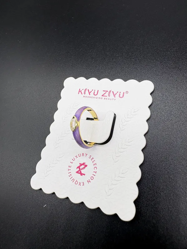 Purple_Enamel_Gold_Tone_Alloy_Curved_Band_Ring_For_Women