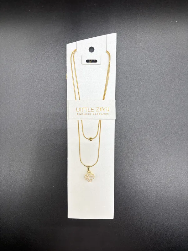 Gold_Alloy_Layered_Leaf_And_Circle_Pendant_Necklace_Set_For_Women
