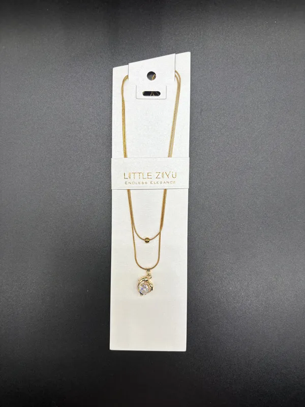 Gold_Tone_Alloy_Layered_Chain_Crystal_Pendant_Necklace_For_Women