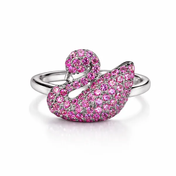 Swan_Ring_in_925_Silver_with_Pink_Gemstones