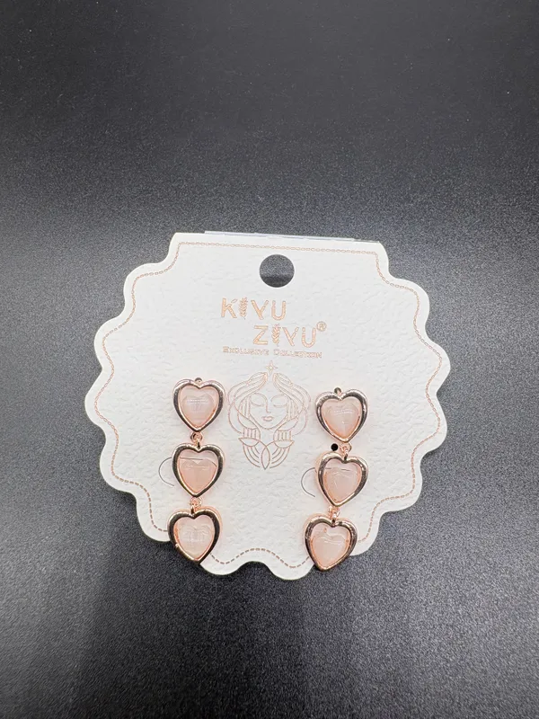 Rose_Gold_Alloy_Triple_Heart_Cascading_Drop_Earrings_For_Women