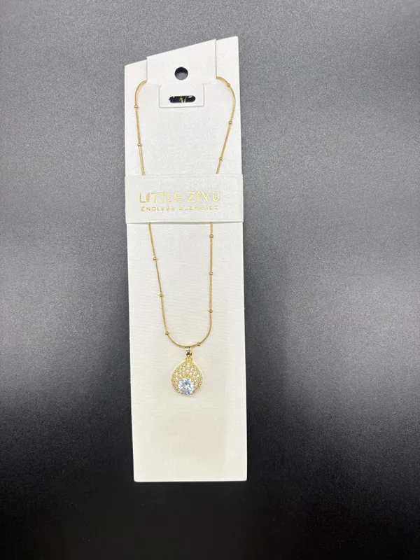 Gold_Alloy_Snake_Chain_Crystal_Pendant_Necklace_For_Women