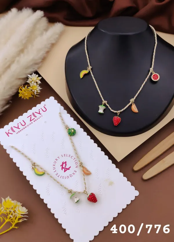Gold_Alloy_Fruit_Charm_Enamel_Pendant_Necklace_For_Women