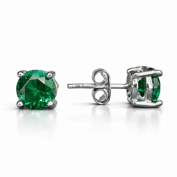 Emerald_Green_Crystal_Stud_Earrings_In_Silver_Setting92.5_Sterling_silver