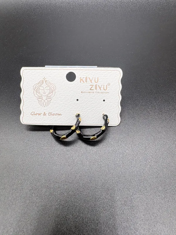 Black_Enamel_Gold_Beaded_Hoop_Earrings_For_Women
