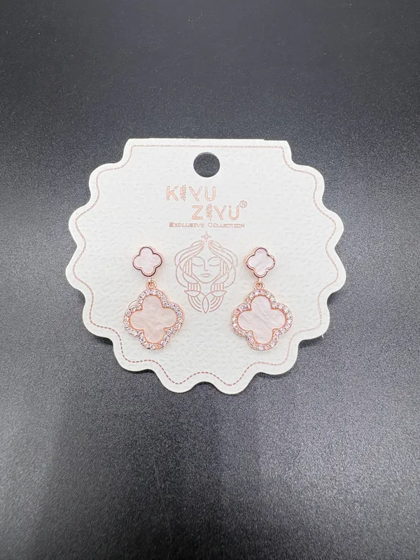 Rose_Gold_Alloy_Clover_Pink_Stone_Drop_Earrings_For_Women