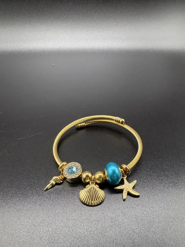 Blue_Turquoise_Alloy_Nautical_Charm_Bangle_Bracelet_For_Women