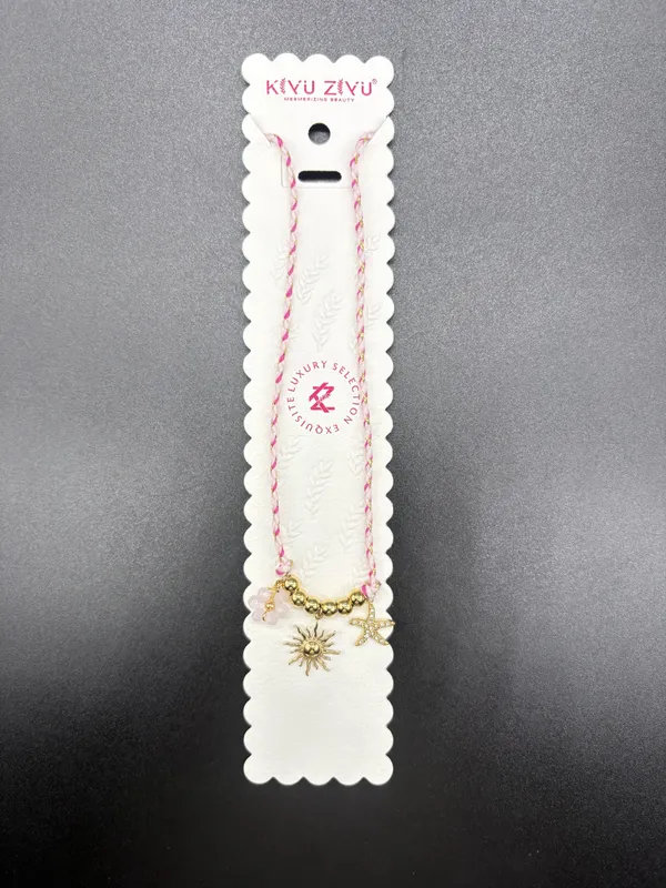 Pink_Alloy_Braided_Chain_Sun_Star_Charm_Necklace_For_Women