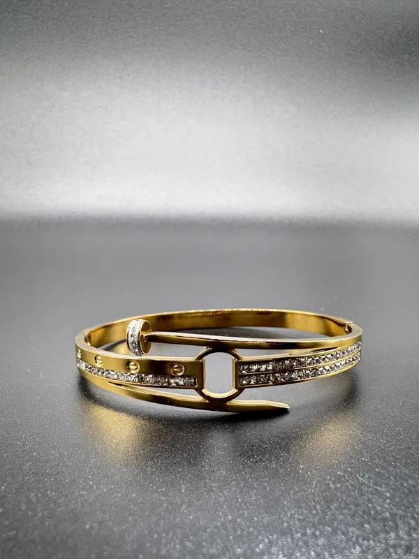 Gold_Alloy_Crystal_Studded_Buckle_Bangle_Bracelet_For_Women