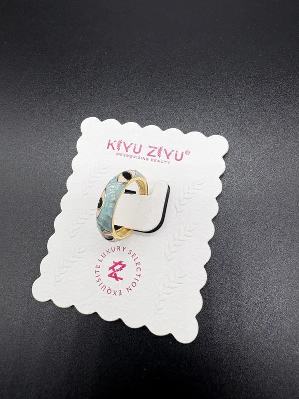 Gold_Alloy_Turquoise_Enamel_Ring_For_Women