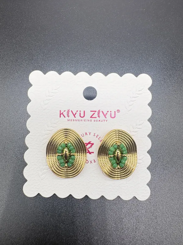 Green_Stone_Gold_Toned_Oval_Floral_Cluster_Stud_Earrings_For_Women