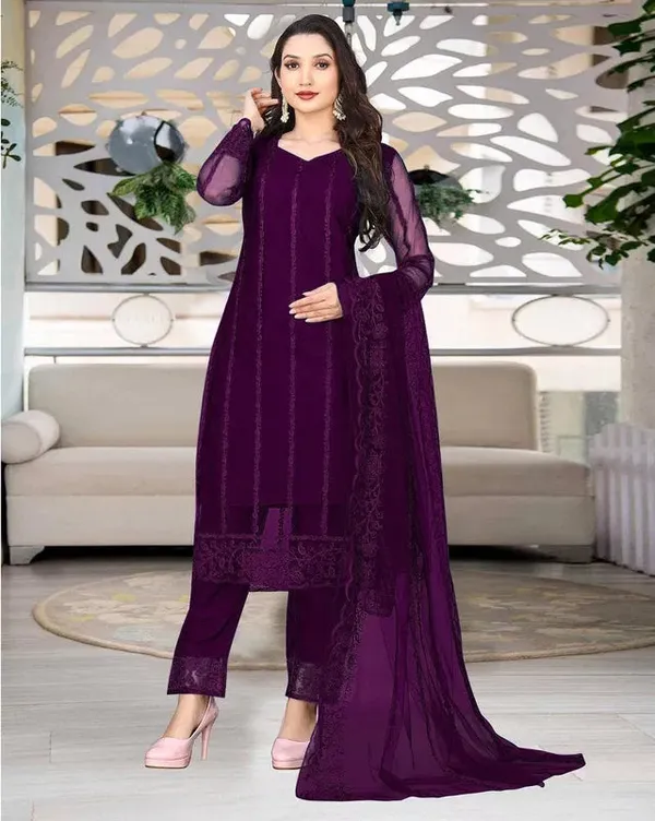 Purple_Cotton_Kurta_Pant_And_Dupatta_Set_For_Women