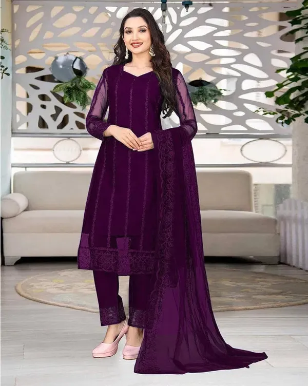 Purple_Cotton_Kurta_Pant_And_Dupatta_Set_For_Women