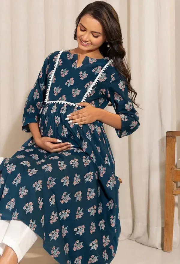 Teal_Cotton_Kurti_For_Women