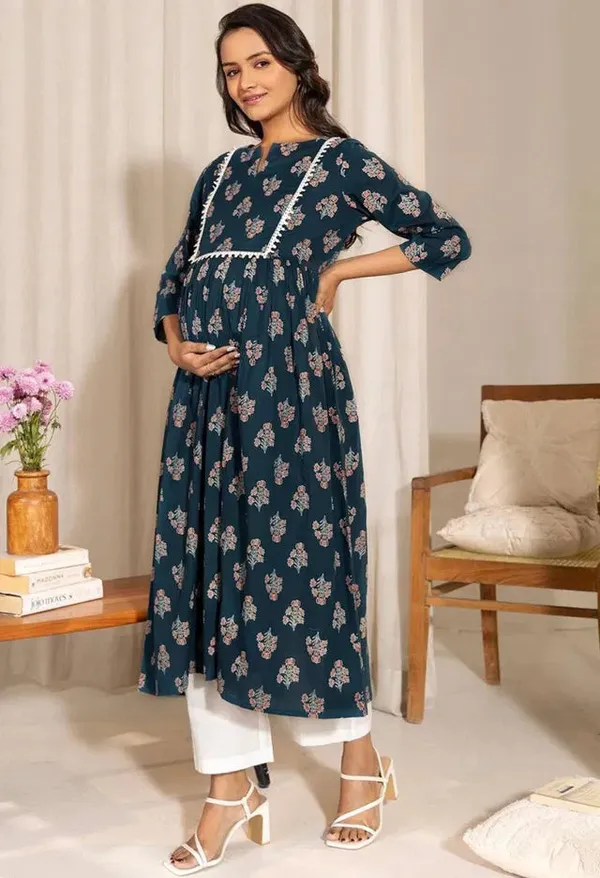 Teal_Cotton_Kurti_For_Women