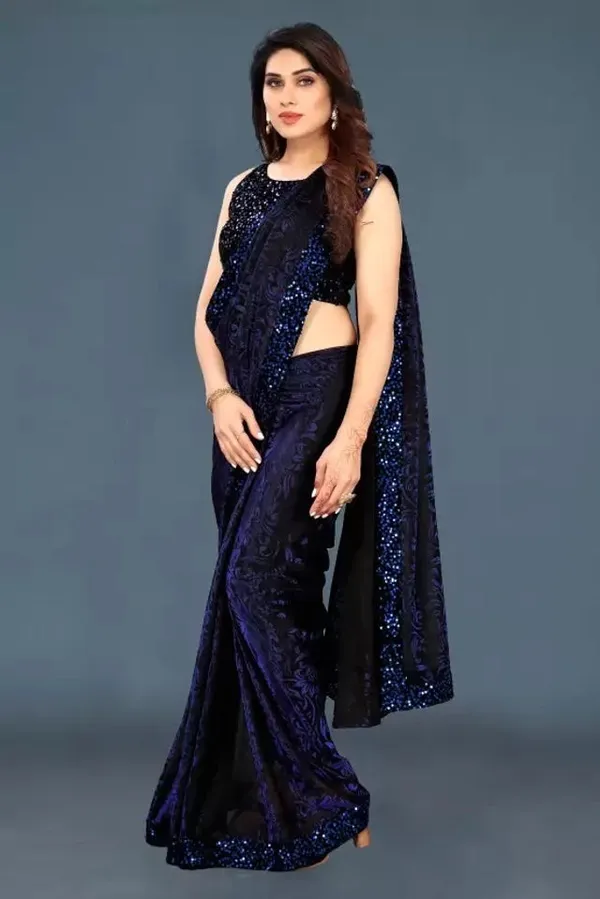Maroon_Lycra_Blend_Saree_For_Women