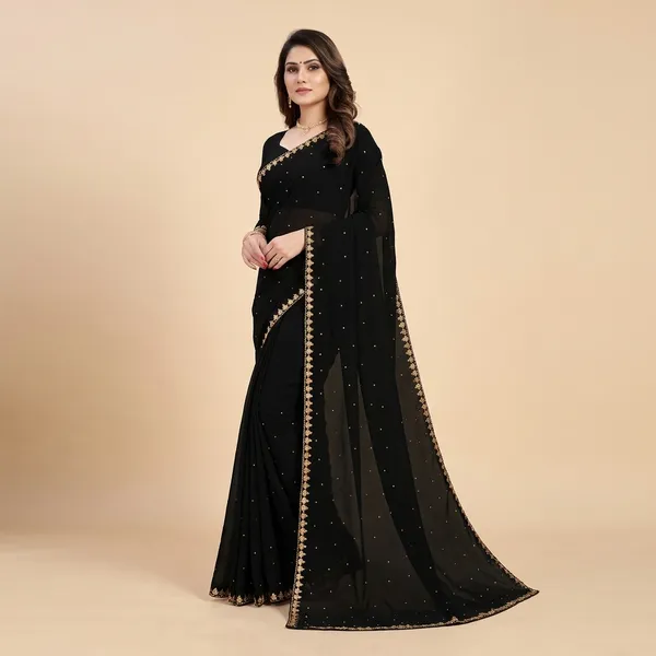 Black_Lycra_Blend_Saree_For_Women