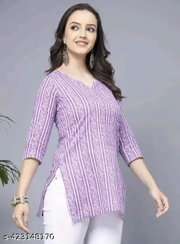 Lavender_Cotton_Kurti_For_Women