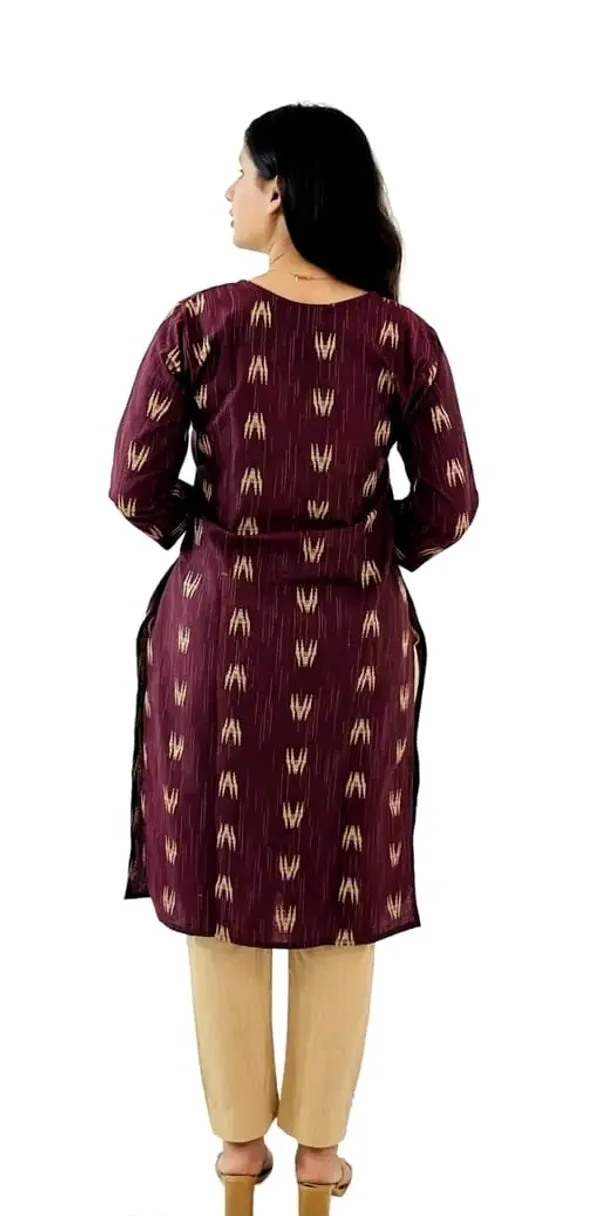 Maroon_Cotton_Kurti_Pant_And_Dupatta_Set_For_Women