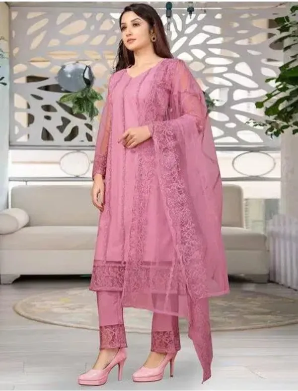 Pink_Cotton_Kurta_Pant_And_Dupatta_Set_For_Women