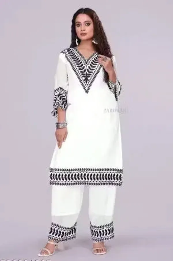 White_Cotton_Kurti_Set_For_Women