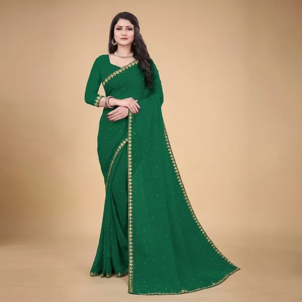 Green_Lycra_Blend_Saree_For_Women