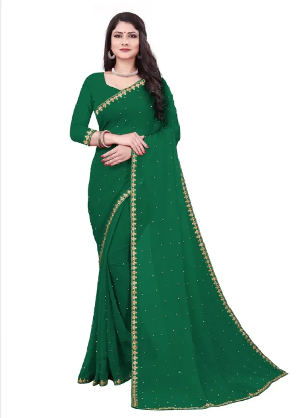 Green_Lycra_Blend_Saree_For_Women
