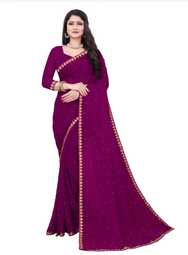 Purple_Lycra_Blend_Saree_For_Women