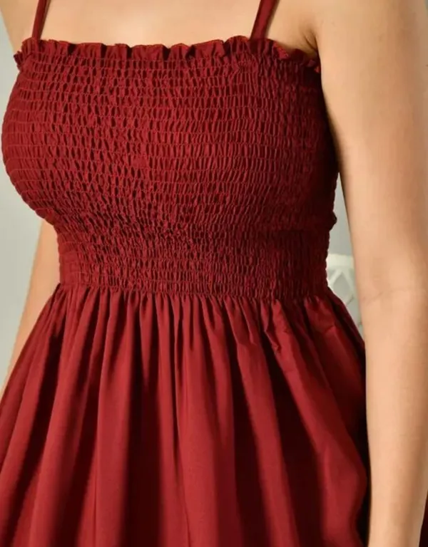 Maroon_Cotton_Gown_For_Women