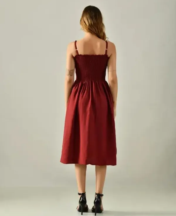 Maroon_Cotton_Gown_For_Women