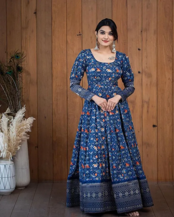 Multicolor_Cotton_Gown_For_Women