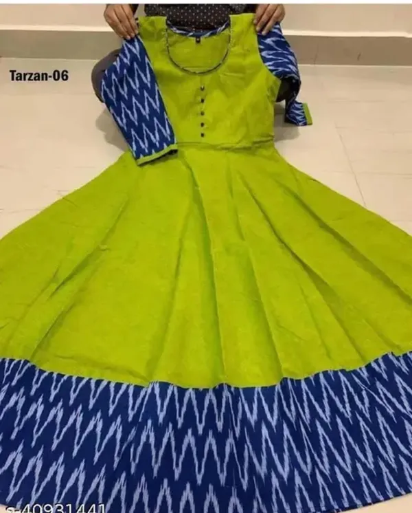 Green_Cotton_Gown_For_Women
