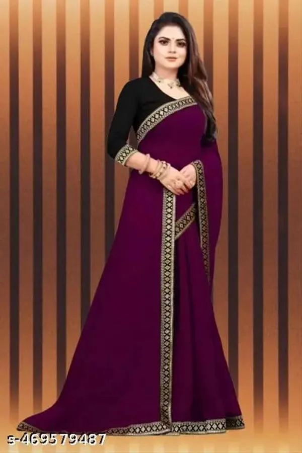 Magenta_Lycra_Blend_Saree_For_Women