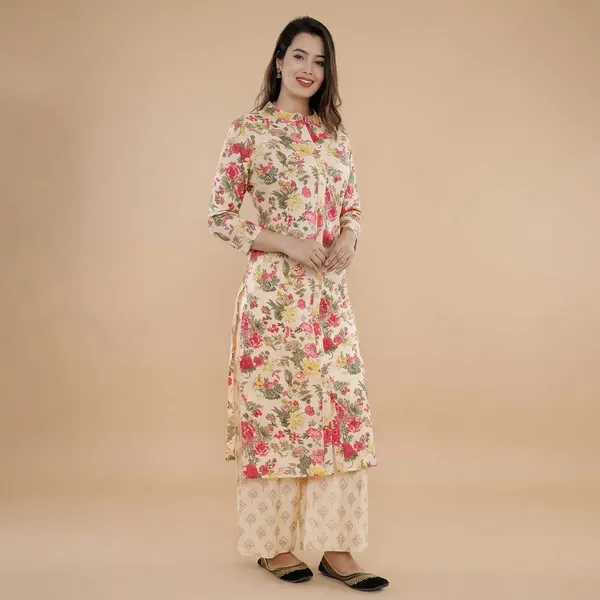 Cream_Cotton_Kurta_Set_For_Women