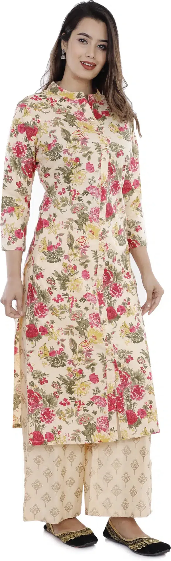 Cream_Cotton_Kurta_Set_For_Women