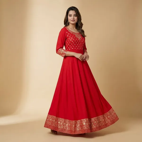 Red_Cotton_Kurti_For_Women