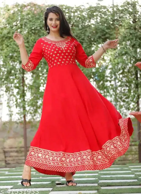 Red_Cotton_Kurti_For_Women