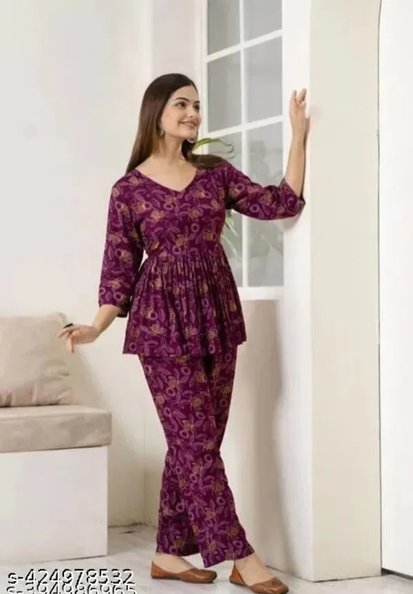 Purple_Cotton_Co_Ord_Set_For_Women