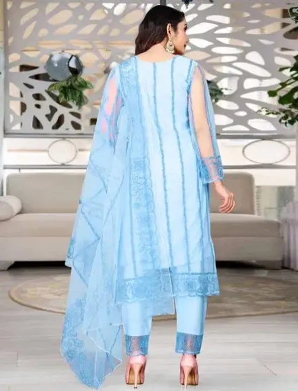 Blue_Cotton_Kurta_Pant_And_Dupatta_Set_For_Women