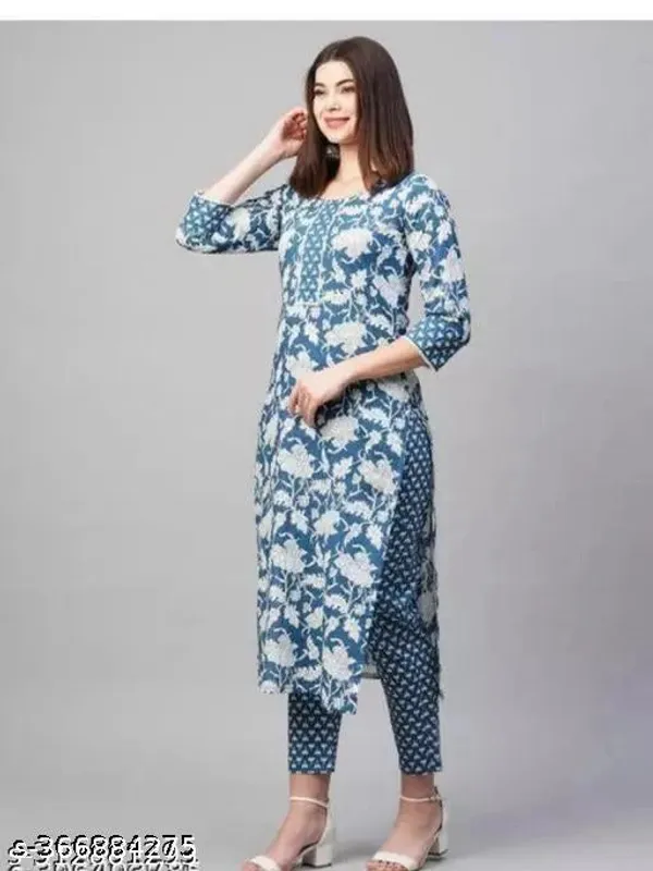 Multicolor_Cotton_Kurta_And_Pant_Set_For_Women