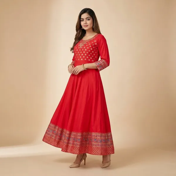 Red_Cotton_Kurti_For_Women