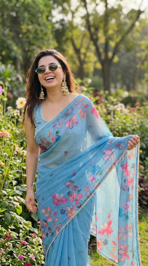 Sky_Blue_Floral_Embroidered_Saree_With_Pearl_Border_For_Women