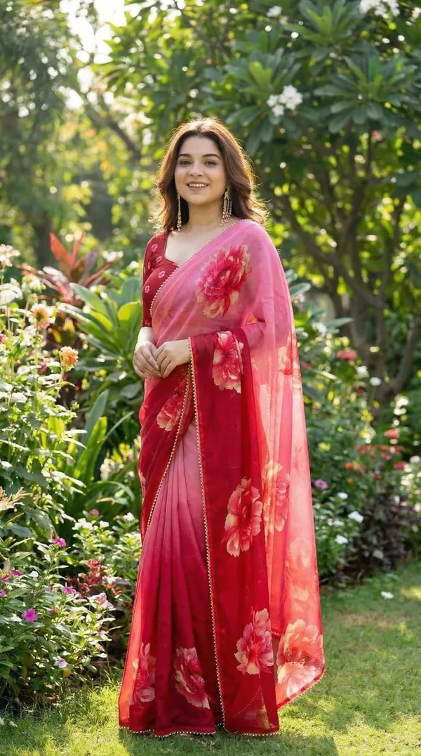 Pink_Ombre_Floral_Print_Saree_With_Embellished_Border_For_Women