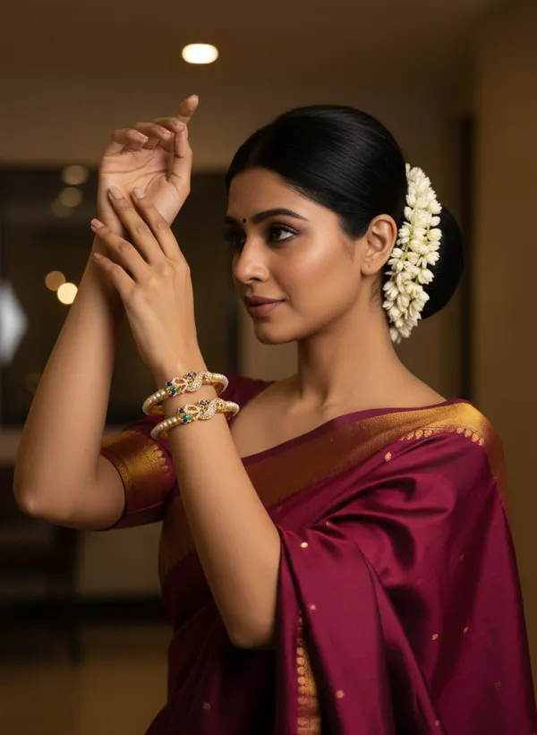 Copper_Base_With_Gold_Plated_Blue_Peacock_Moti_Bangles