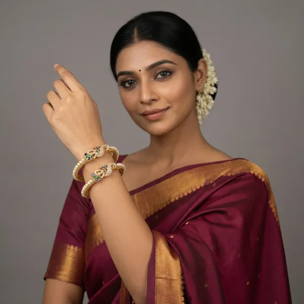 Copper_Base_With_Gold_Plated_Blue_Peacock_Moti_Bangles