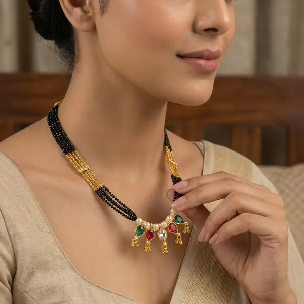 Copper_Base_With_Gold_Plated_Anatika_Multistone_Short_Mangalsutra